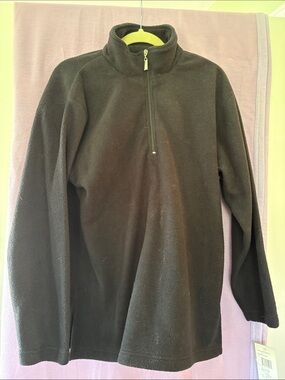 Women's Black Half-Zip Fleece Pullover